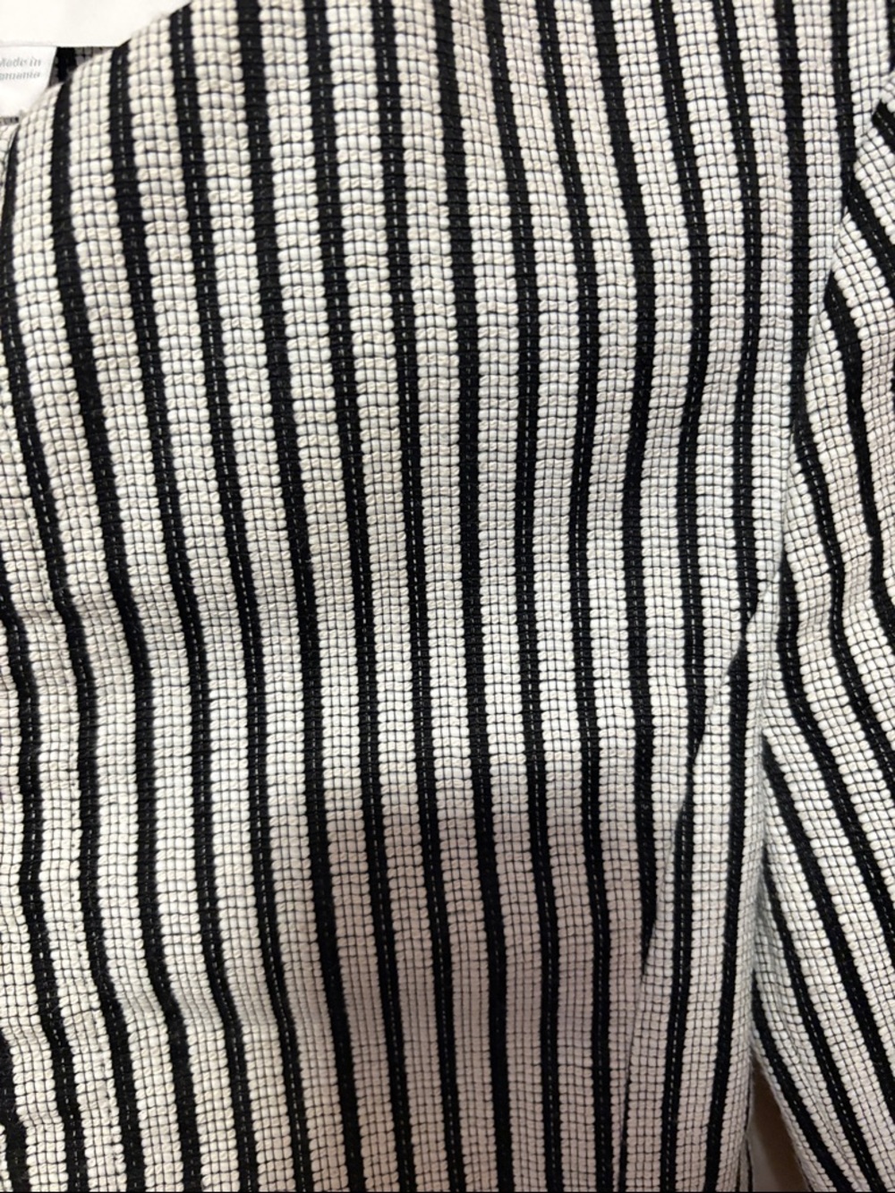 Hugo Boss Black and White Striped Collarless Blazer - Picture 12 of 14
